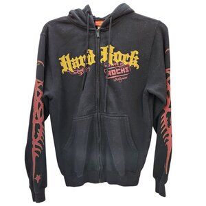 Hard Rock Native Music Rocks Hoodie HOLLYWOOD Embroidered Logo Full Zip RARE!